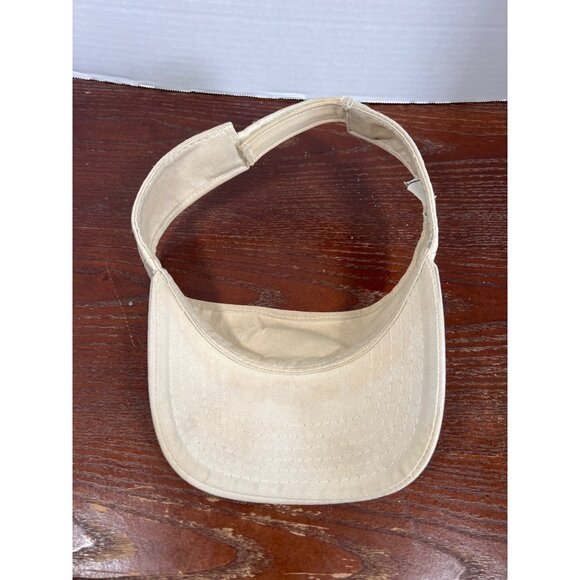 Masters Beige Golf Visor Adjustable Strap Embroidered Logo Cotton Made In USA M3 - Picture 3 of 4